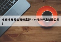 小程序开发公司哪家好（小程序开发制作公司）