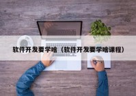 软件开发要学啥（软件开发要学啥课程）