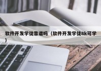 软件开发学徒靠谱吗（软件开发学徒8k可学）